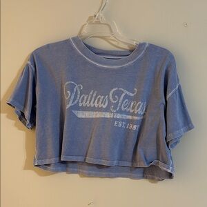 Blue Dallas Texas Crop Top